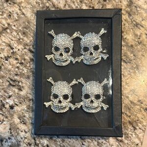 Silver Skull and Crossbones napkin rings